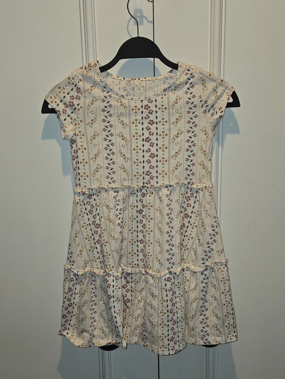 The Children's Place Cream Tiered Floral Dress with Pink Accents - Picture 1 of 3